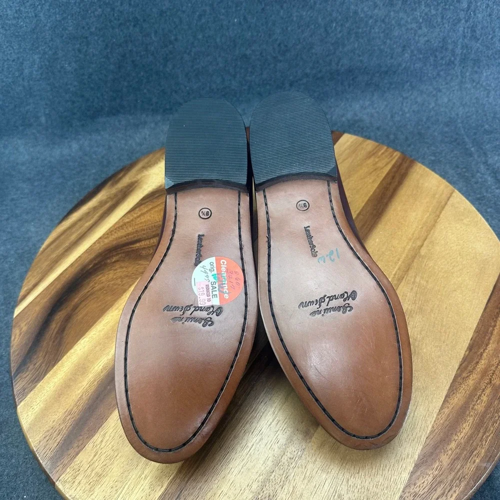 Towncraft Mens Burgundy Leather Kiltie Tassel Loafers Shoes 9.5 D 3217 1966 - Picture 9 of 12